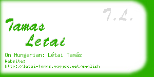 tamas letai business card